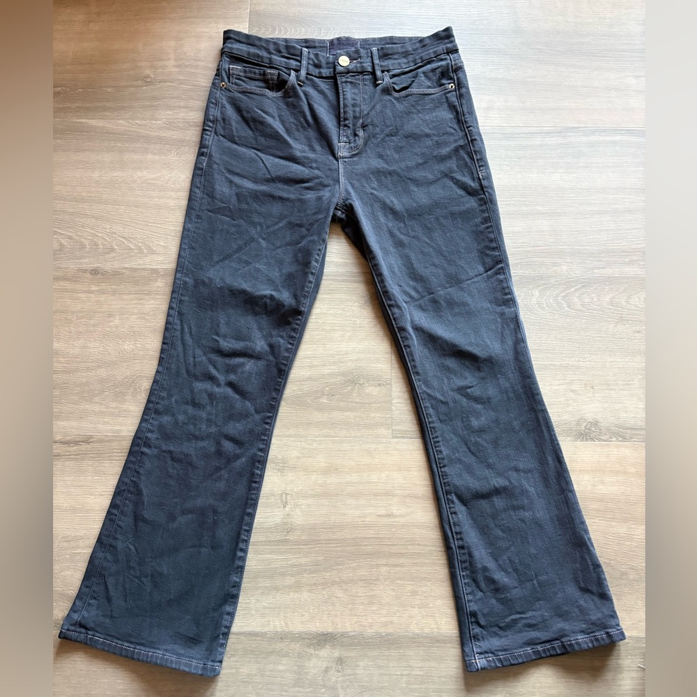 FRAME Le Crop Mini Boot in Black Denim